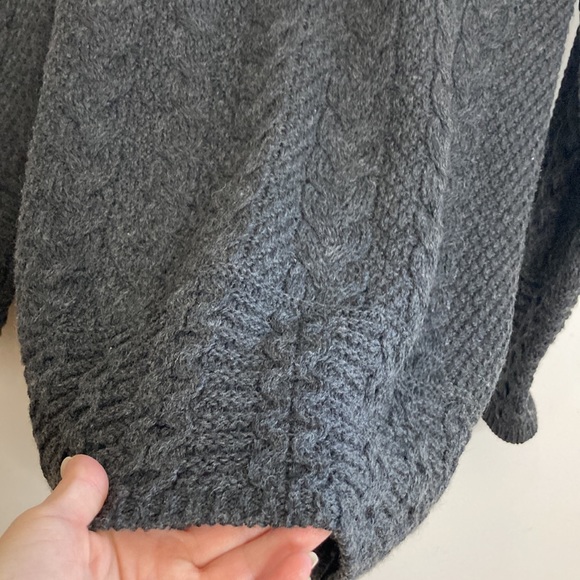 Blarney Woolen Mills Sweater Womens Small Gray Merino Wool Long Hooded Cardigan - Picture 10 of 15